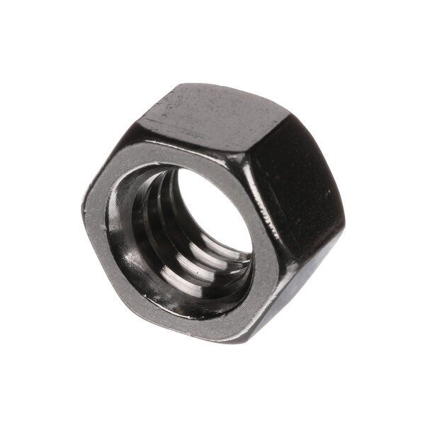 A close-up of a black Vulcan NS-015-13 hex nut.