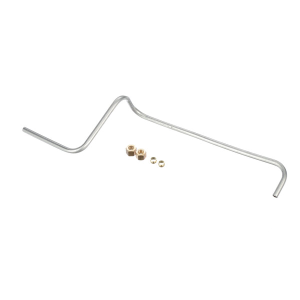 A metal tubing with nuts and bolts on each end.