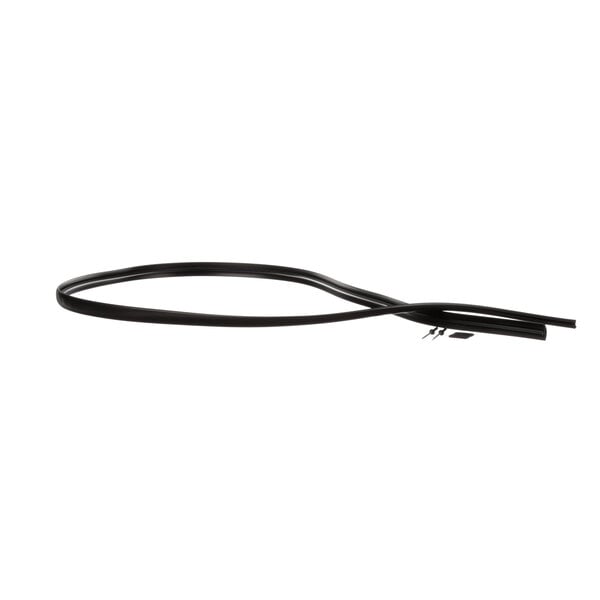 A black wire on a white background.