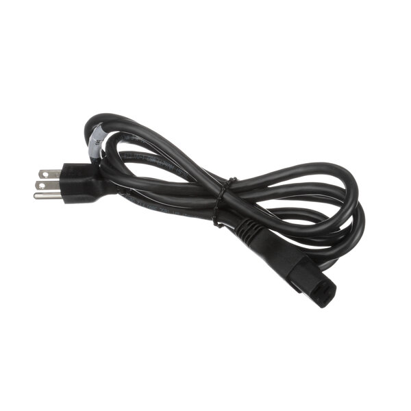 A close-up of a black Edhard power cord with a plug.