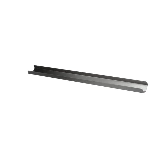 A long metal strip with a rectangular attachment on one end.