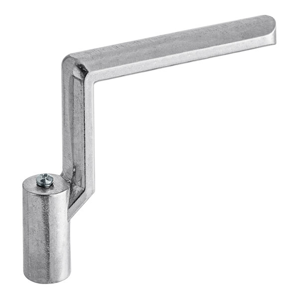 A silver metal American Range valve handle with a screw.