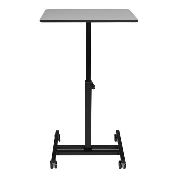 An Oklahoma Sound EduTouch mobile sit and stand cart with wheels.