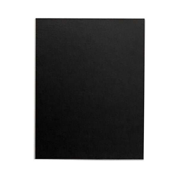 A black rectangular object with a white border.