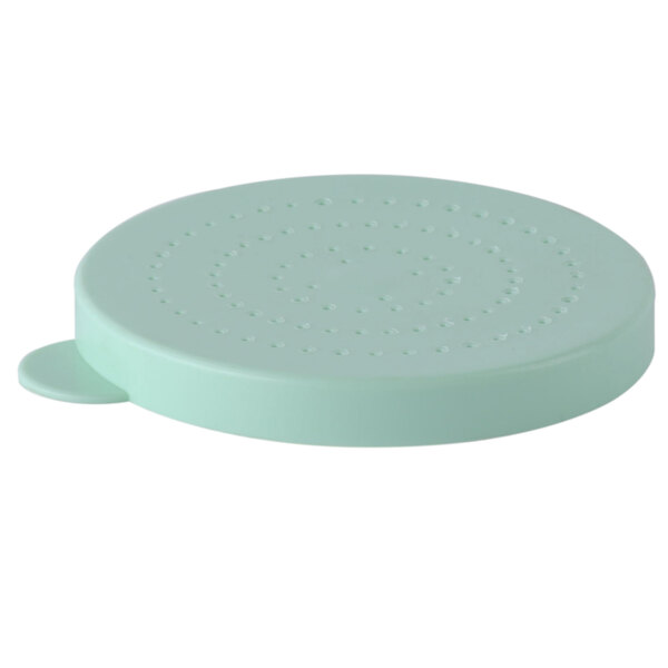 A green Tablecraft lid with holes.