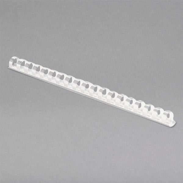 A white plastic strip with small holes.