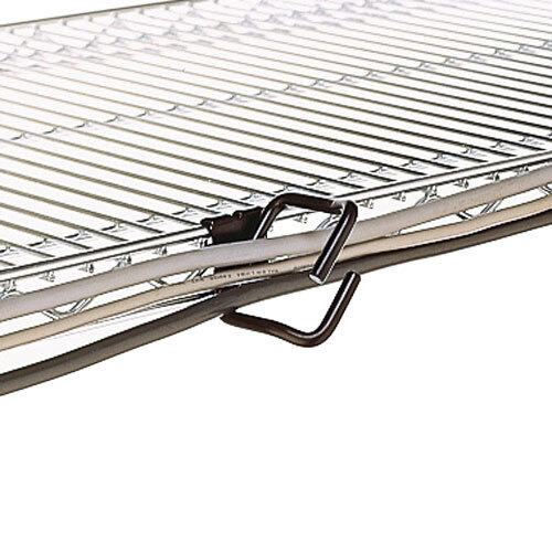 A close-up of a Metro wire management clip with a handle.