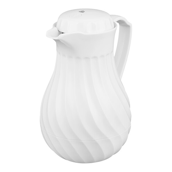 Vollrath SwirlServe Tilt & Pour 42 oz. White Beverage Server 52130