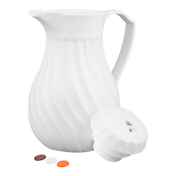 Vollrath SwirlServe Tilt & Pour 42 oz. White Beverage Server 52130