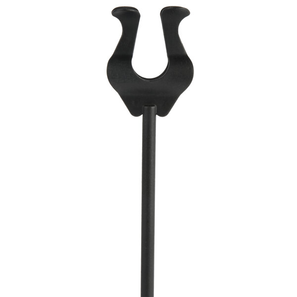 An American Metalcraft black metal harp card holder.