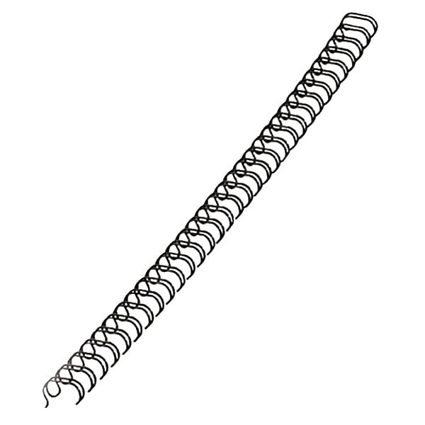 A black Fellowes wire binding comb with a spiral design.