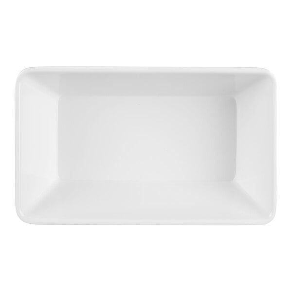 An American Metalcraft white rectangular melamine serving bowl.