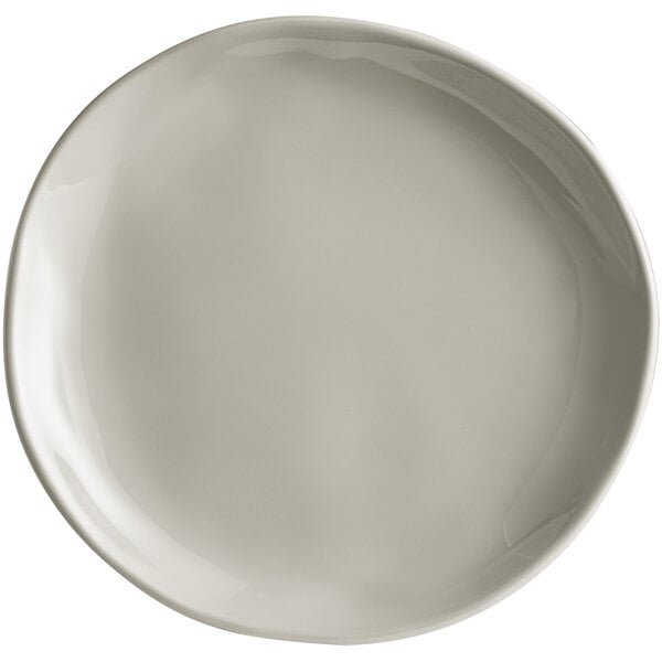 An American Metalcraft Crave Shadow Coupe melamine plate with a small rim.