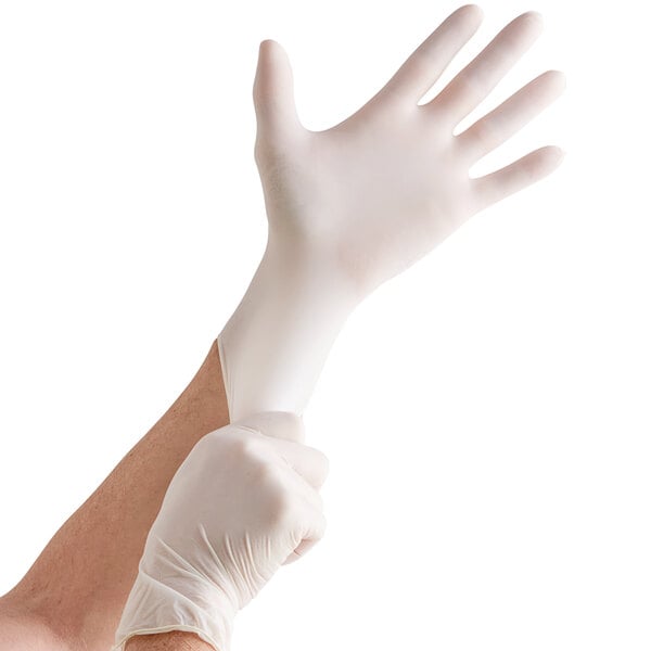 Noble White Powder-Free Disposable Latex 4.5 Mil Thick for Foodservice - Medium - 1,000/Case