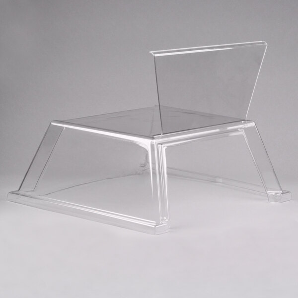 A clear plastic box with a lid covering a Star Grill Max single door sneeze guard.