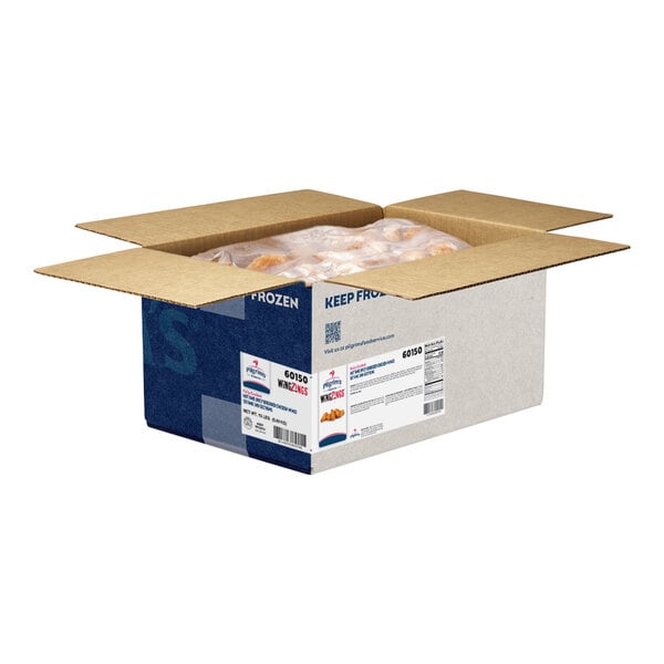 Pilgrim's Fully Cooked Hot and Spicy Breaded Chicken Wing-Zings 7.5 lb. - 2/Case