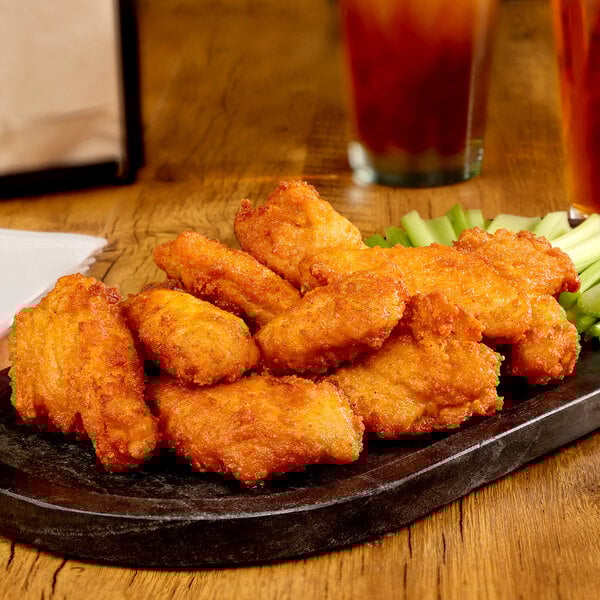 Pilgrim's Fully Cooked Hot and Spicy Breaded Chicken Wing-Zings 7.5 lb. - 2/Case