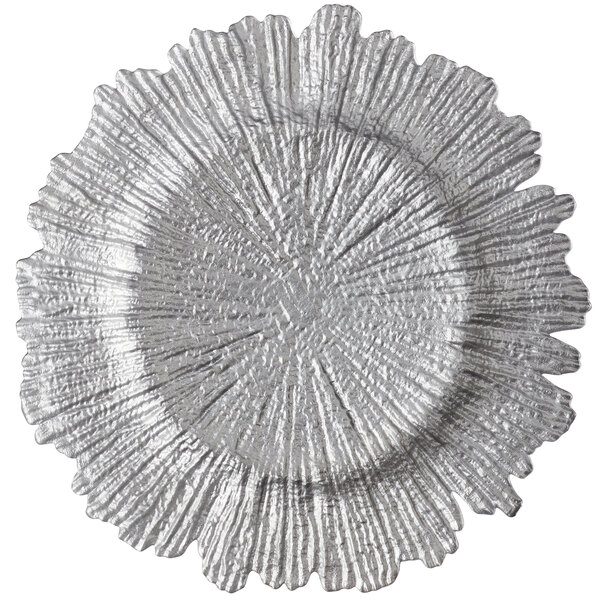 Sponge Charger Plates 2 Silver Glass Reef 