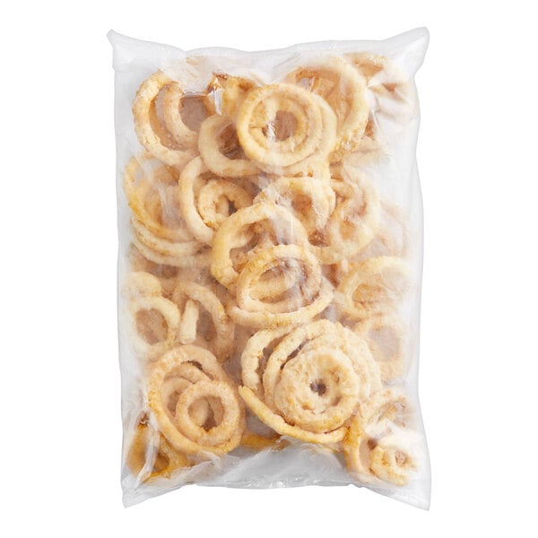 A bag of Steak Cut Beer Battered Onion Rings.