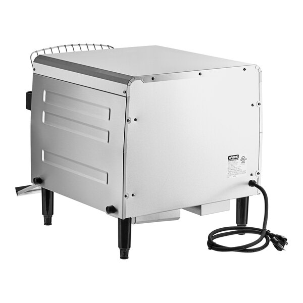 A Waring commercial conveyor toaster with a cord attached.