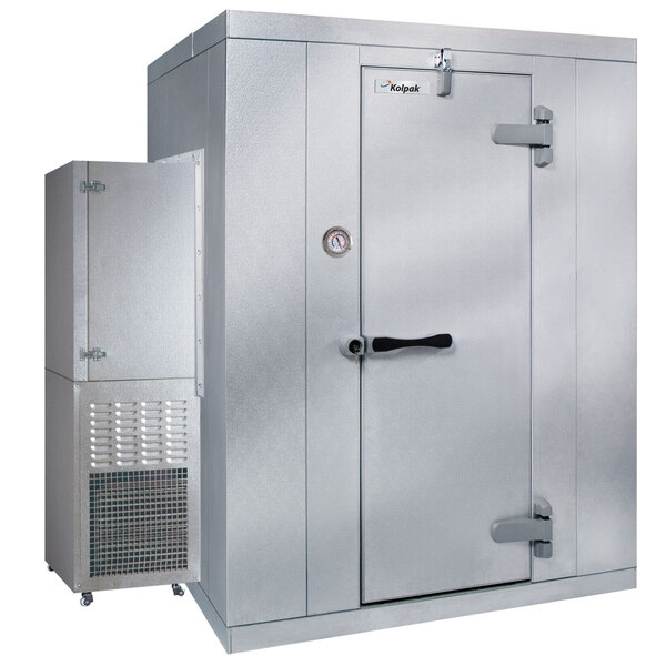 Right Hinged Door Kolpak PX7-126-CS Polar Pak 12' x 6' x 7' Floorless Indoor Walk-In Cooler with Side Mounted Refrigeration
