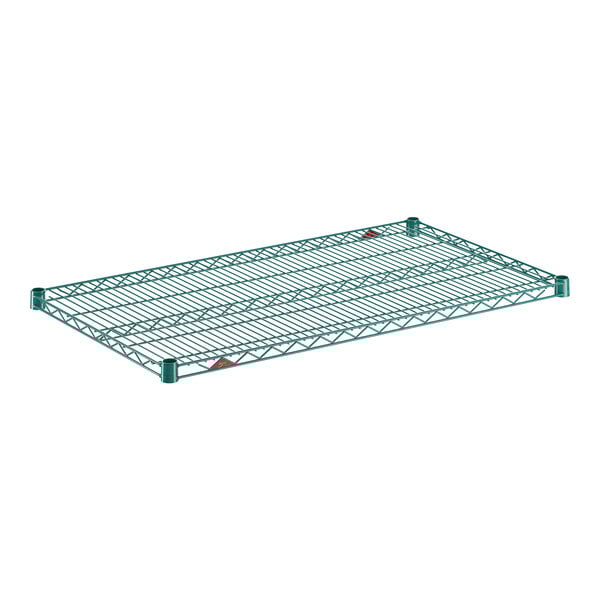 A green wire shelf measuring 24 inches by 42 inches.