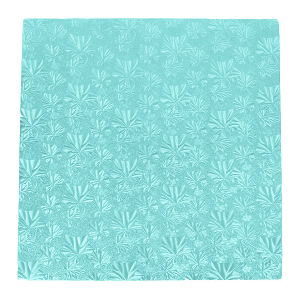 A blue square Enjay cake drum.