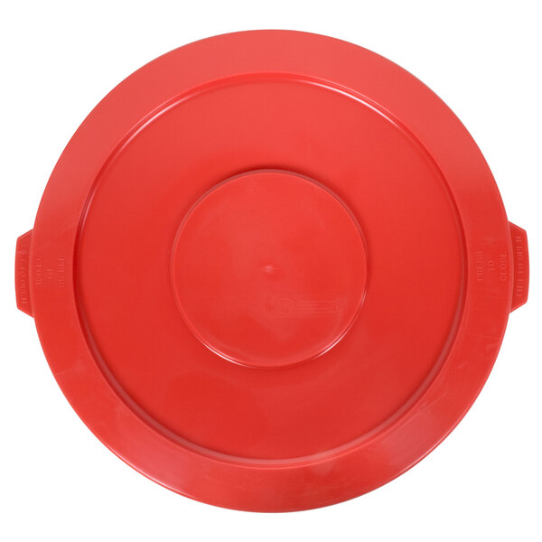 A red plastic Continental lid with handles.