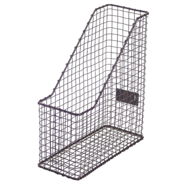 A Universal vintage bronze wire mesh magazine holder.