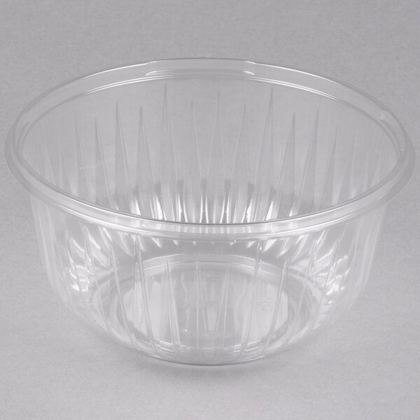 4 Pcs 32 oz Disposable Silver Rimmed Clear Plastic Bowls