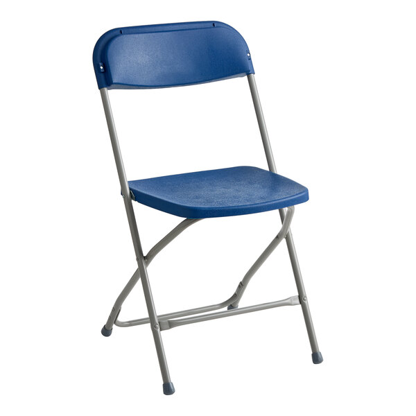 Lancaster Table & Seating Blue Textured and Contoured Folding Chair