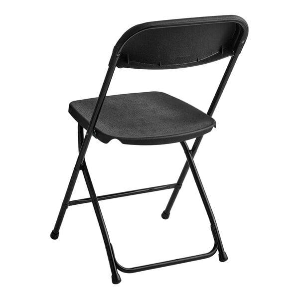 Lancaster Table & Seating Black Textured and Contoured Folding Chair - 10/Case