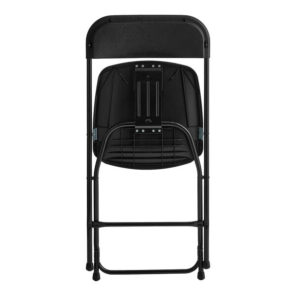 Lancaster Table & Seating Black Textured and Contoured Folding Chair - 10/Case