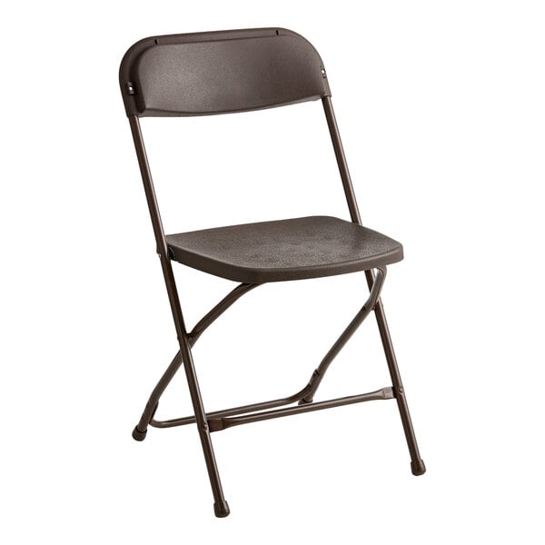 Lancaster Table & Seating Brown Textured and Contoured Folding Chair