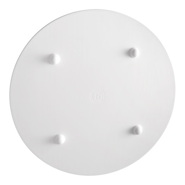 American Metalcraft 14" x 1 1/8" Faux White Marble Round Melamine Serving Board / Charger