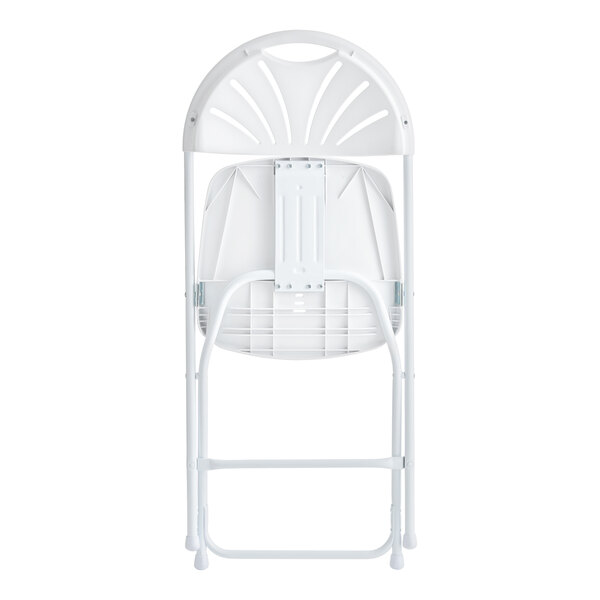 Lancaster Table & Seating White Plastic Fan Back Folding Chair