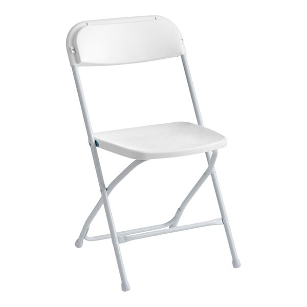 Lancaster Table & Seating White Textured and Contoured Folding Chair