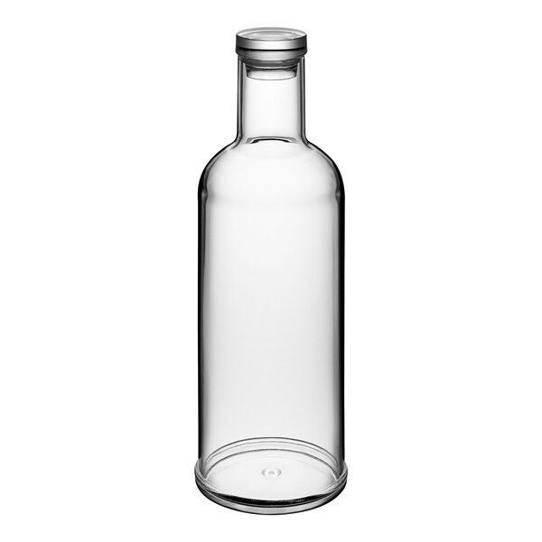 An American Metalcraft clear plastic water bottle with a white lid.