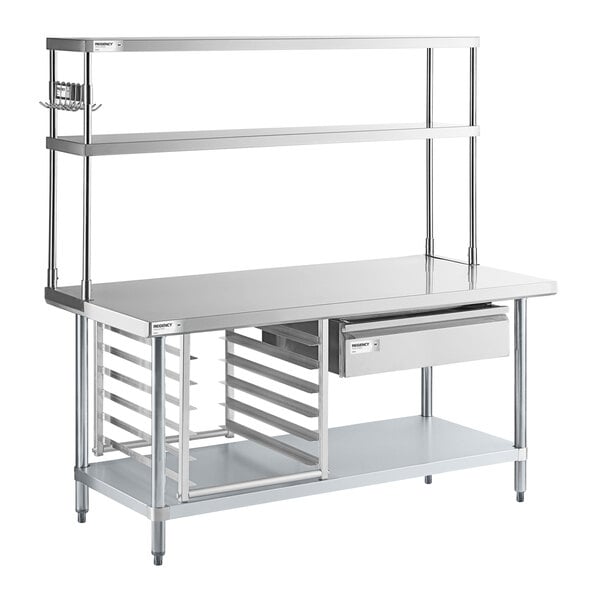 Regency Table-Mounted Aluminum Bun Pan Rack for 30" and 36" Wide Work Tables - 6 Pan Capacity
