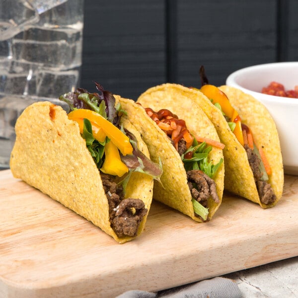 Mission 25 Pack 5" Regular Yellow Hard Taco Shell - 8/Case.