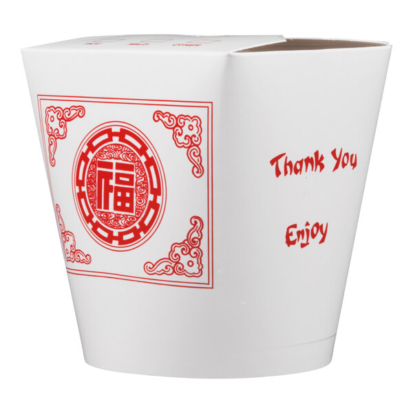 Fold-Pak SmartServ 32SSPRINTM Printed Chinese / Asian 32 oz. Microwavable Paper Take-Out Container - 500/Case