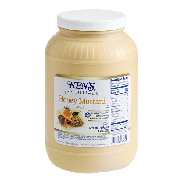 Ken's Foods 1 Gallon Essentials Honey Mustard Dressing - 4/Case