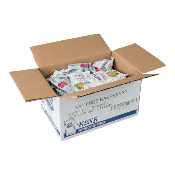 Ken's Foods Fat-Free Raspberry Vinaigrette Packet 1.5 oz. - 60/Case