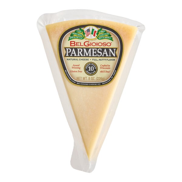 BelGioioso 8 oz. Parmesan Cheese Wedge - 12/Case