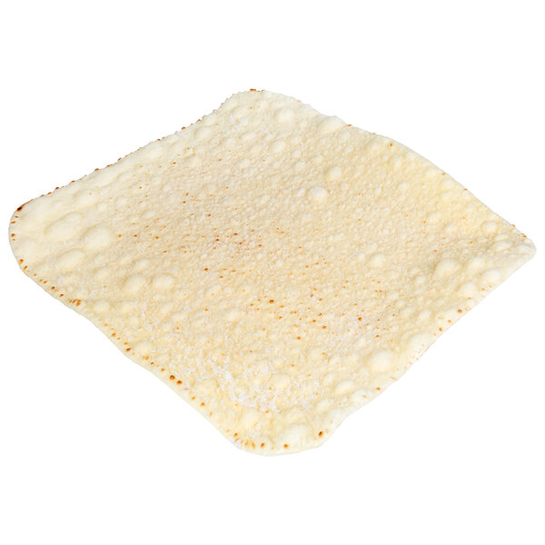 A white square Rich's flatbread with small spots.
