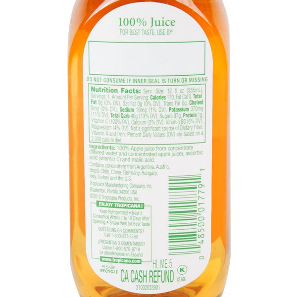 Tropicana 12 Oz Orchard Style Apple Juice 12 Case