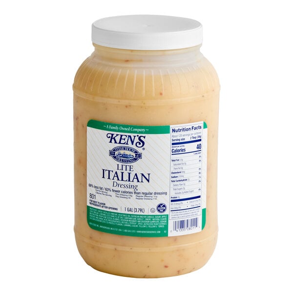 Ken's Foods 1 Gallon Lite Italian Dressing - 4/Case