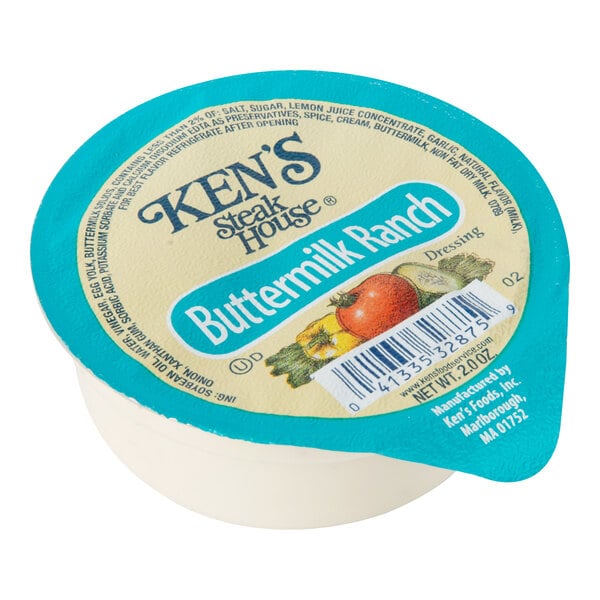Ken's Foods Buttermilk Ranch Dressing Cup 2 oz. - 72/Case