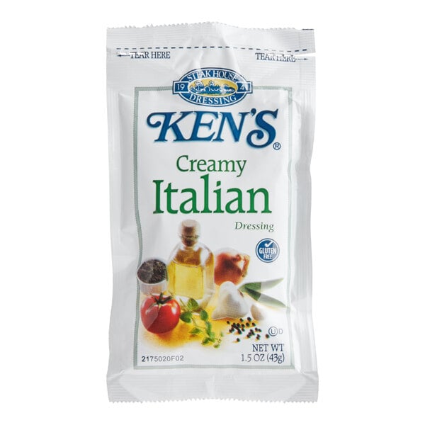 Ken's Foods 1.5 oz. Creamy Italian Dressing Packet - 60/Case