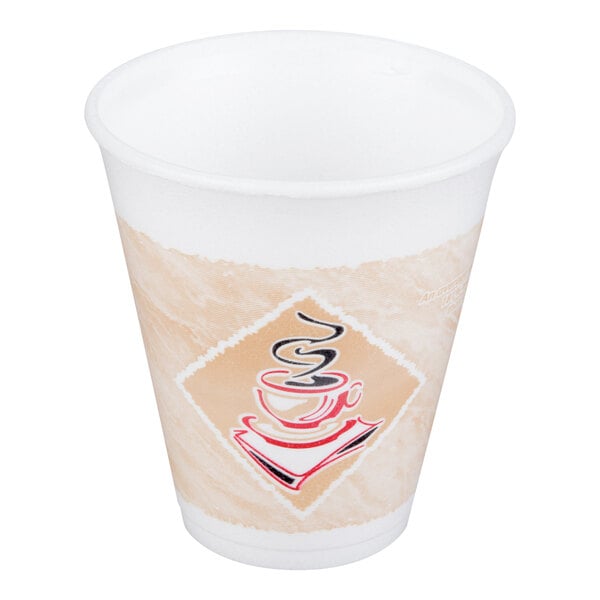 Dart ThermoGlaze 12 oz. Cafe G Squat Espresso Customizable Foam Cup - 1,000/Case